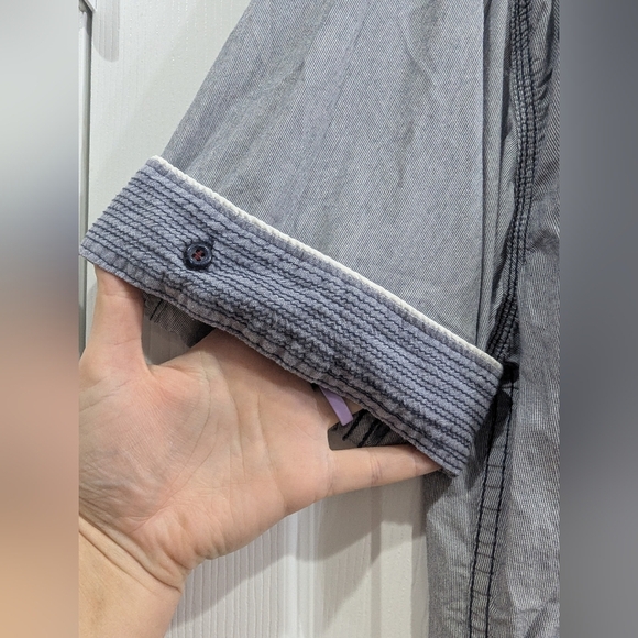 Buffalo David Bitton Short Sleeve Striped Button Down Shirt,Rolled Cuff,Size XXL - Picture 4 of 7